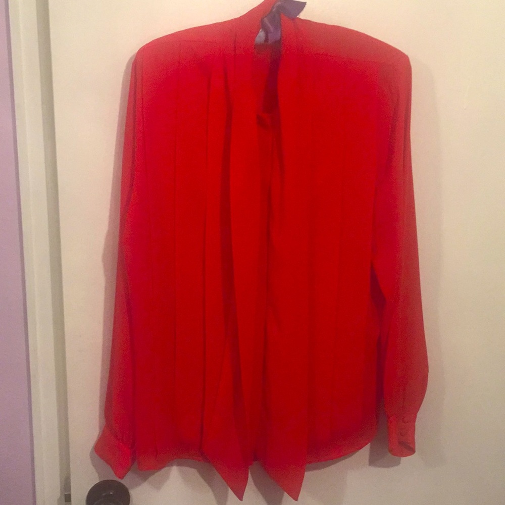Cherry Red vintage Susan Hutton blouse